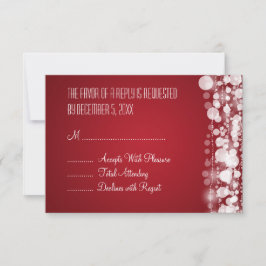 Elegant Wedding UAWG Dotted Red RSVP Karte