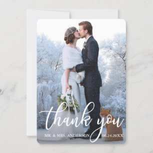 Elegant Wedding Vielen Dank Bride Groom Foto BR Dankeskarte