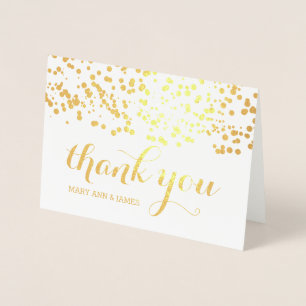 Elegant Wedding Vielen Dank Gold Foil Confetti Folienkarte