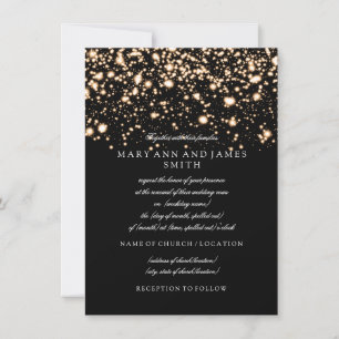 Elegant Wedding Vow Renewal Gold Midnight Glam Einladung