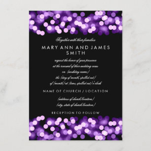 Elegant Wedding Vow Renewal Lila Hollywood Glam Einladung