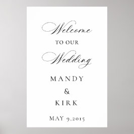 Elegant Wedding Welcome Sign Template Poster
