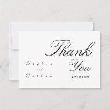 Elegant Wedding White Dankeschön Card