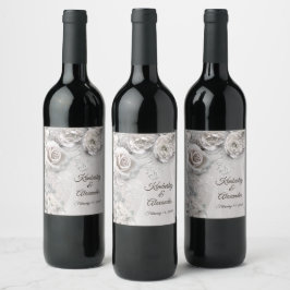 Elegant Wedding Wine Label with your Names & Date Weinetikett