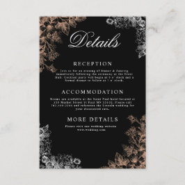 Elegant Wedding with Dark Floral  Begleitkarte