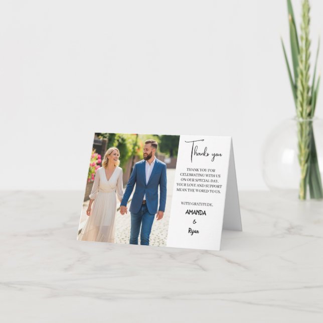 ELEGANT WEDING DANKE CARD - MINIMALISTISCHER STIL (Vorderseite)