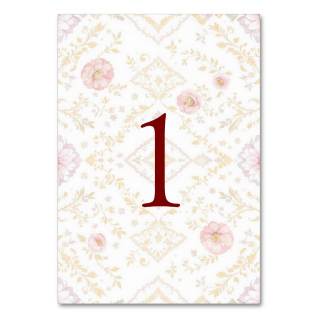 Elegant weeding table number tischnummer (Vorderseite)