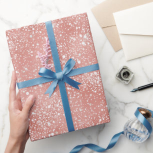 Elegant Weiblich Rosafarben Funkeln Glitzer Muster Geschenkpapier