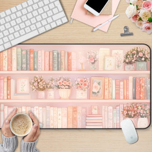 Elegant Weibliches Florales Büchermotiv Schreibtischunterlage