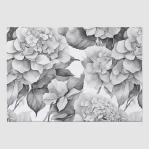 Elegant, weiß, grau, schwarz, blumenfarben seidenpapier