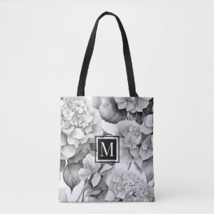 Elegant, weiß, grau, schwarz, blumenfarben tasche