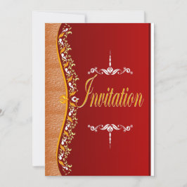 Elegant weiß und orange in rot Einladung