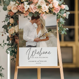 Élégant Welcome Calligraphy Mariage Photo