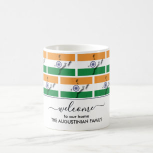 Élégant Welcome INDIA FLAG Coffee Mug