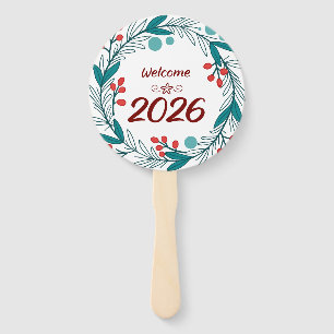 Elegant Welcome to 2026 - Festivals Laurel Wreath  Fächer