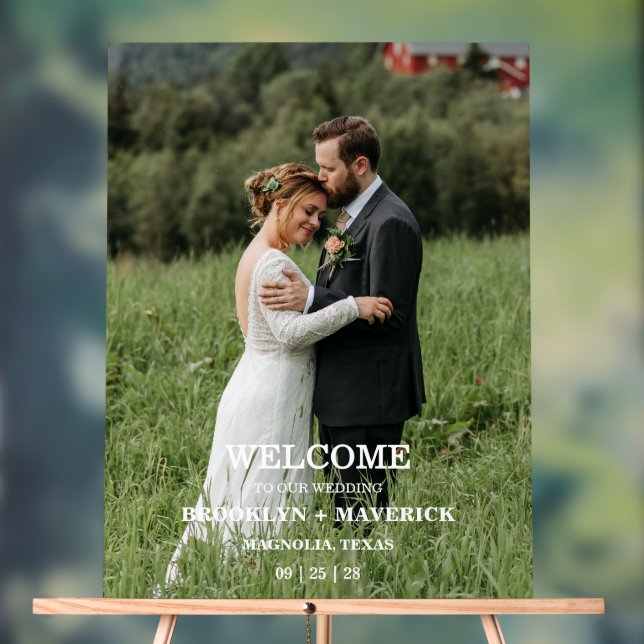 Elegant Welcome To Our Wedding Photo (Neutre)