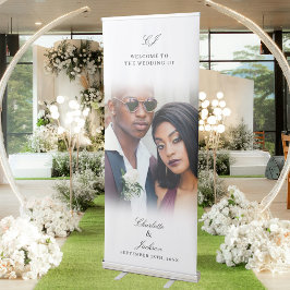 Elegant Welcome To Our Wedding Photo Sign Ausziehbarer Banner