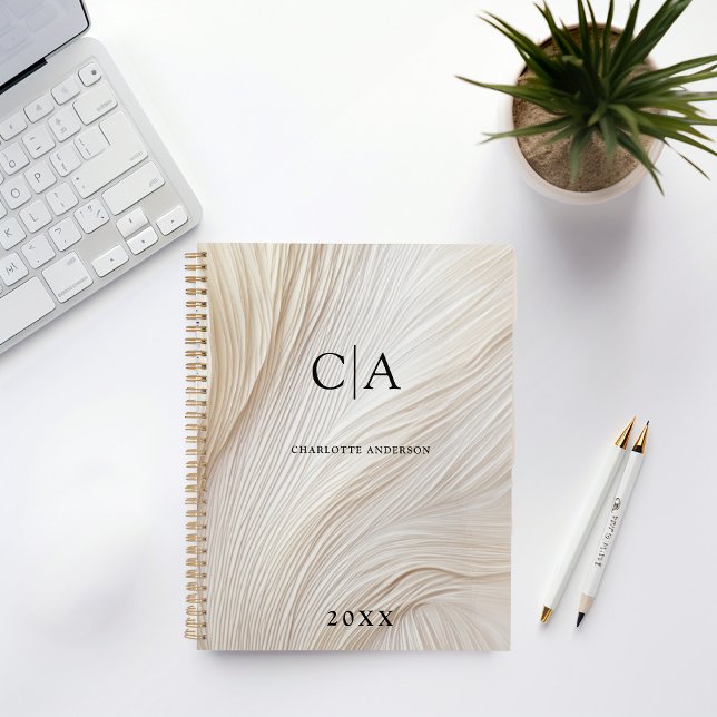 Elegant, Wellen, Monogramm-Planer Planer (Von Creator hochgeladen)