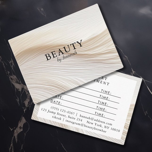 Elegant, Wellen, Salon Terminkarte (Elegant, waves, salon, appointment card)