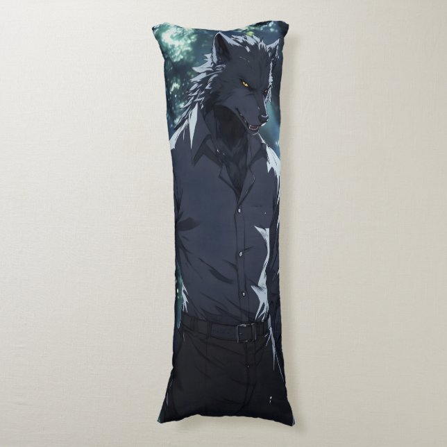 Elegant Werewolf Anime Seitenschläferkissen (Vorderseite Vertikal)
