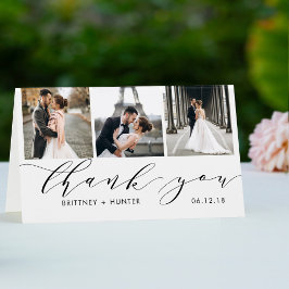 Elegant White 3 Foto Collage Vielen Dank