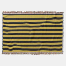 Elegant White and Black Striped Decke