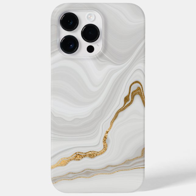 Elegant White And Gold Marble Case-Mate iPhone 14 Pro Max Hülle (Rückseite)