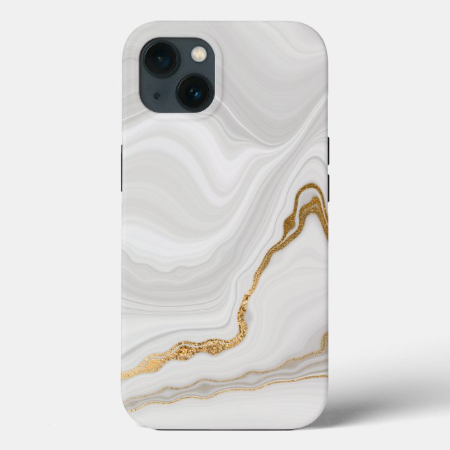 Elegant White And Gold Marble  Case-Mate iPhone Hülle (Rückseite)