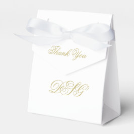 Elegant White and Gold Monogram Vielen Dank Geschenkschachtel