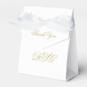 Elegant White and Gold Monogram Vielen Dank Geschenkschachtel