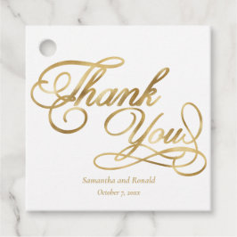 Elegant White and Imitats Gold Calligraphy Vielen  Geschenkanhänger
