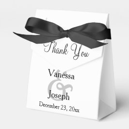 Elegant White Black Wedding Vielen Dank Geschenkschachtel