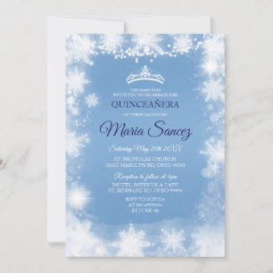 Elegant White & Blue Christmas Mis Ruhige Lage lad Einladung