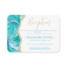 Elegant White Blue Gold Glitter wedding reception