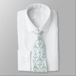Elegant white blue green neck tie krawatte<br><div class="desc">elegant watercolor pattern tie</div>