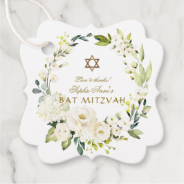 Elegant White Blume Star von David Bat Mitzvah Geschenkanhänger