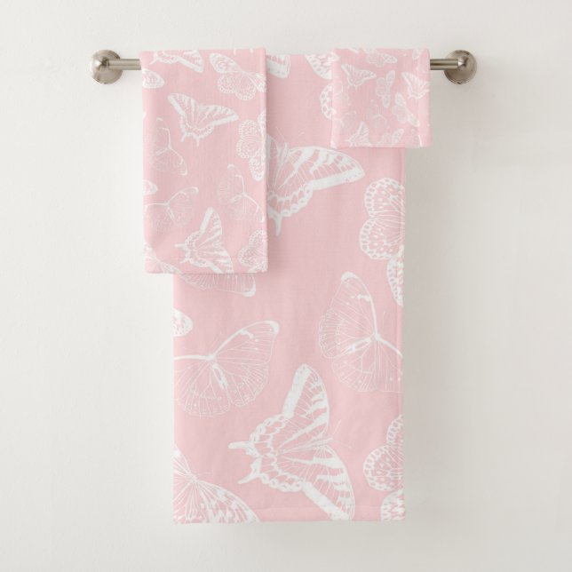 Elegant White Butterflies Rose Design (En situation)
