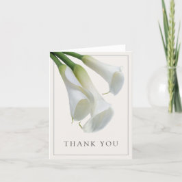 Elegant White Calla Lilies Vielen Dank Dankeskarte