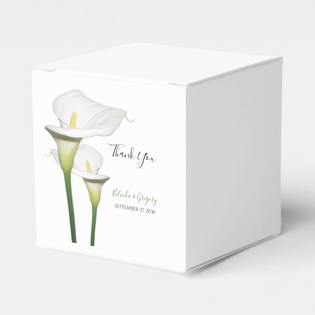 Elegant White Calla Lilies Wedding Geschenkschachtel (Vorderseite)