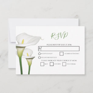 Elegant White Calla Lilies Wedding RSVP Cards Karte