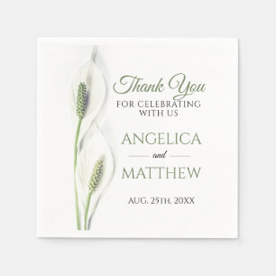 Elegant White Calla Lily Blume Blumenbeweis Vielen Serviette