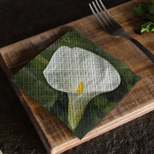 Elegant White Calla Lily Floral Serviette