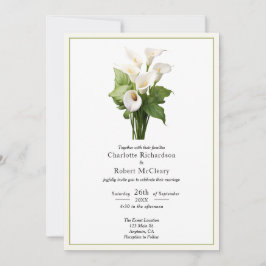 Elegant White Calla Lily Wedding Einladung