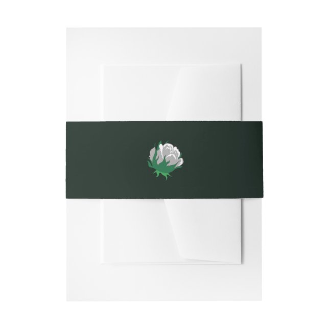 Elegant White Camellia auf Grün Einladungsbanderole (Vorderseite Beispiel)