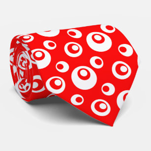 Elegant White Chris Dots auf Red Background Krawatte