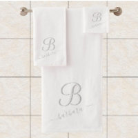 Elegant White Custom Monogram Name