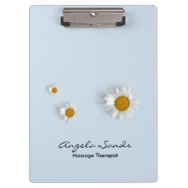 Elegant white daisies blue klemmbrett