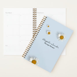 Elegant white daisies blue planer