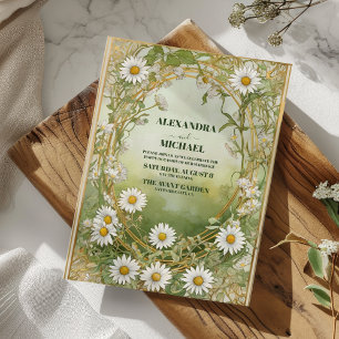 Elegant White Daisy Blume Wedding Einladung