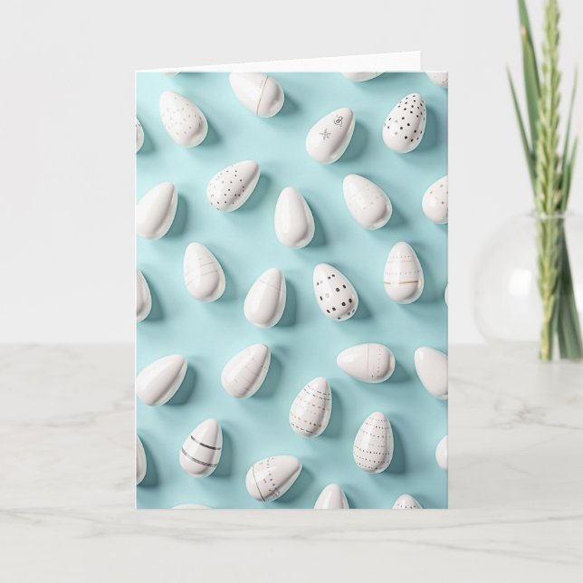 Elegant White Egg Design Card Karte (Vorderseite)
